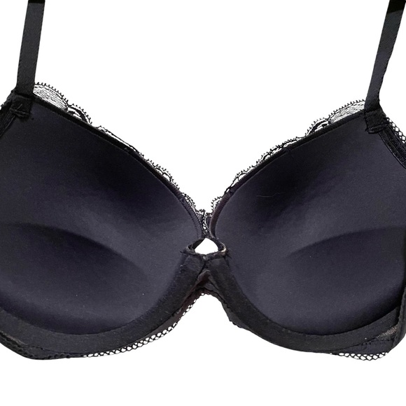 Calvin Klein Bra Navy Blue Lace Push-up Size 32D Pretty! - Picture 5 of 6